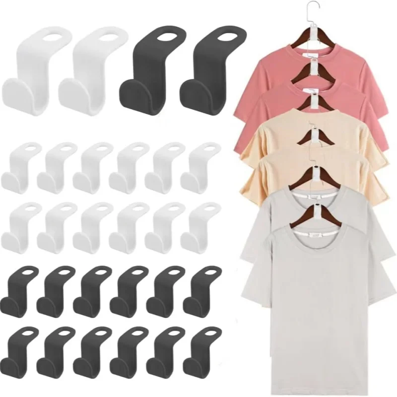 

10/20Pcs Clothes Hanger Connector Hooks Space Saving Hanger Extender Closet Organizer Plastic Extender Clips Wardrobe Coat Shirt