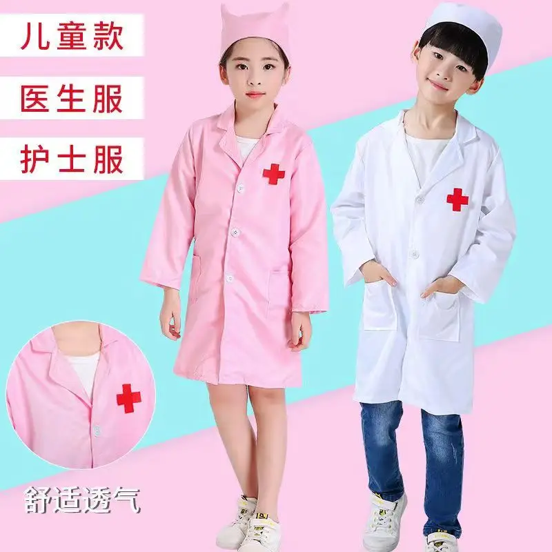 

Children Surgical Uniform Doctor Nurse Cosplay Clothing Party WearToy Hospital Cross Veterinary Role Play Girl Boy Carnival