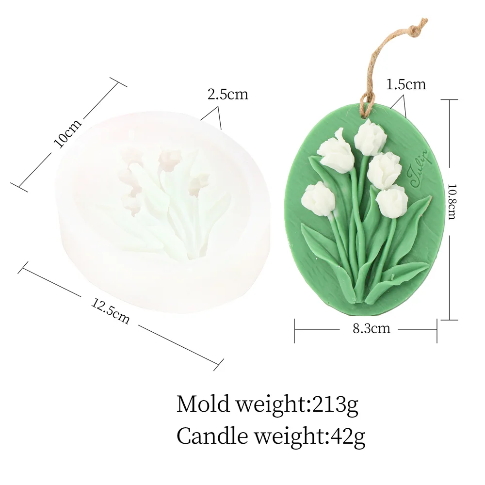 Elegant Decor Home Style Bell Orchids Candle Mold Lily Valley Aroma Tablet Mould DIY Make Scattered Incense Soap Ornaments Gifts