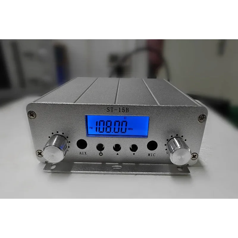 15W ST-15B V3 스테레오 FM 송신기 76-108/113MHz 소형 무선 오디오 송신기 (호스트만 제공)