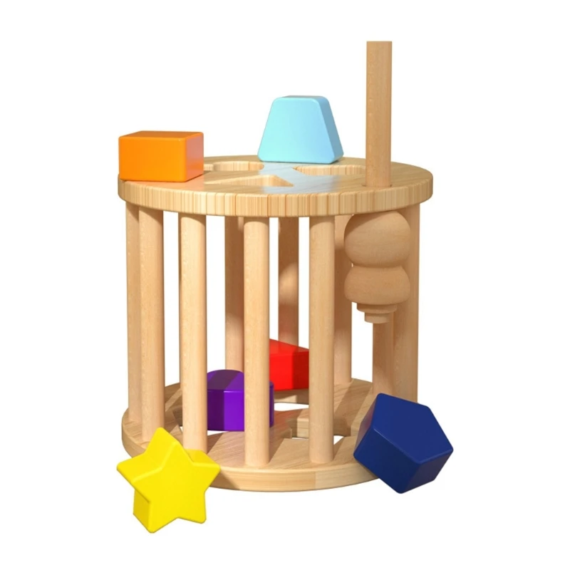 

Wooden Shape Sorting Toy Matching Encourage Cognitive Development in Children