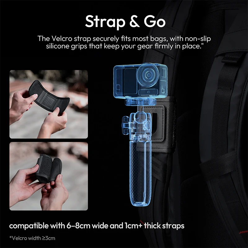 Ulanzi MT66 ClipMate Tripod with Action Connector 3-in-1 Versatility Backpack Clip Selfie Stick Tripod Mode for Camera Vlog Shot