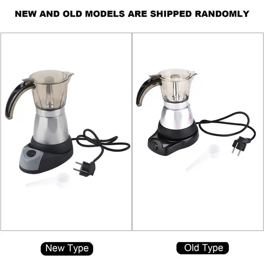 3 to 6 Cup Maker Electric Italian Coffee Top Pot Percolators Tool Filter Cartridge EU Plug Aluminium 220V