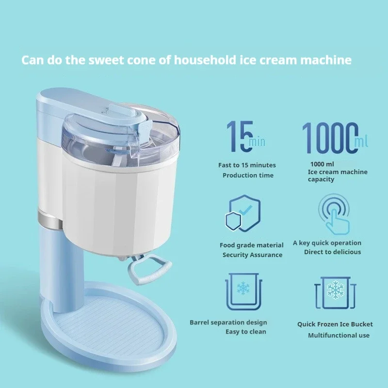 Household 1000 ml Large Capacity Automatic Portable Ice Cream Machine Homemade Ice Cream Maker 3
