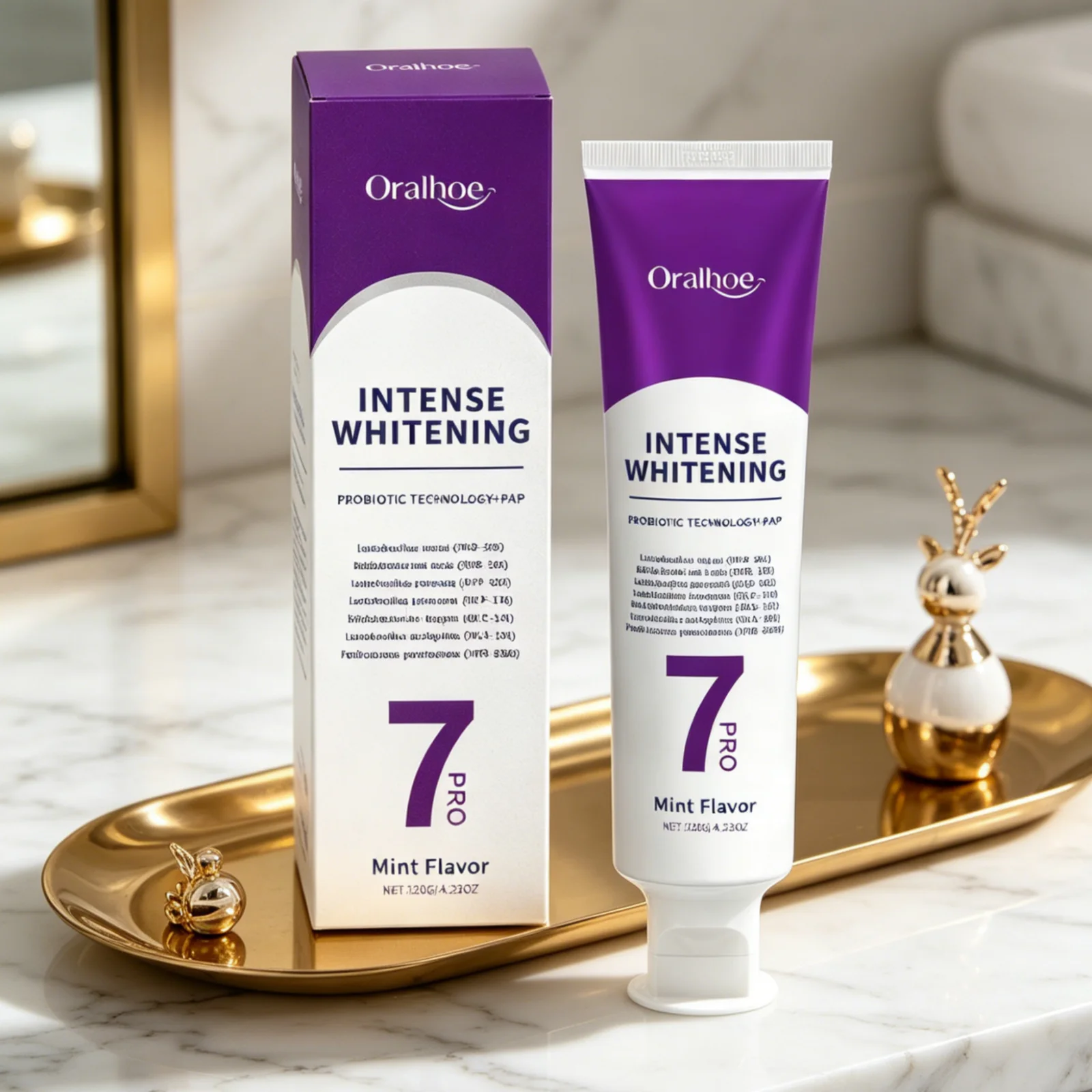 Oralhoe Intense Whitening Toothpaste Deep Cleaning Remove Stains Soothing Sensitive Gums Fresh Breath Probiotic_voghion.com