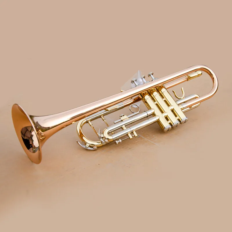 

JINYIN Standard Trumpet in Bb, Gold Color, Phosphorus-copper Mouth pipe and Cupronickel Tuning slide, with Case (JYTR-M300)
