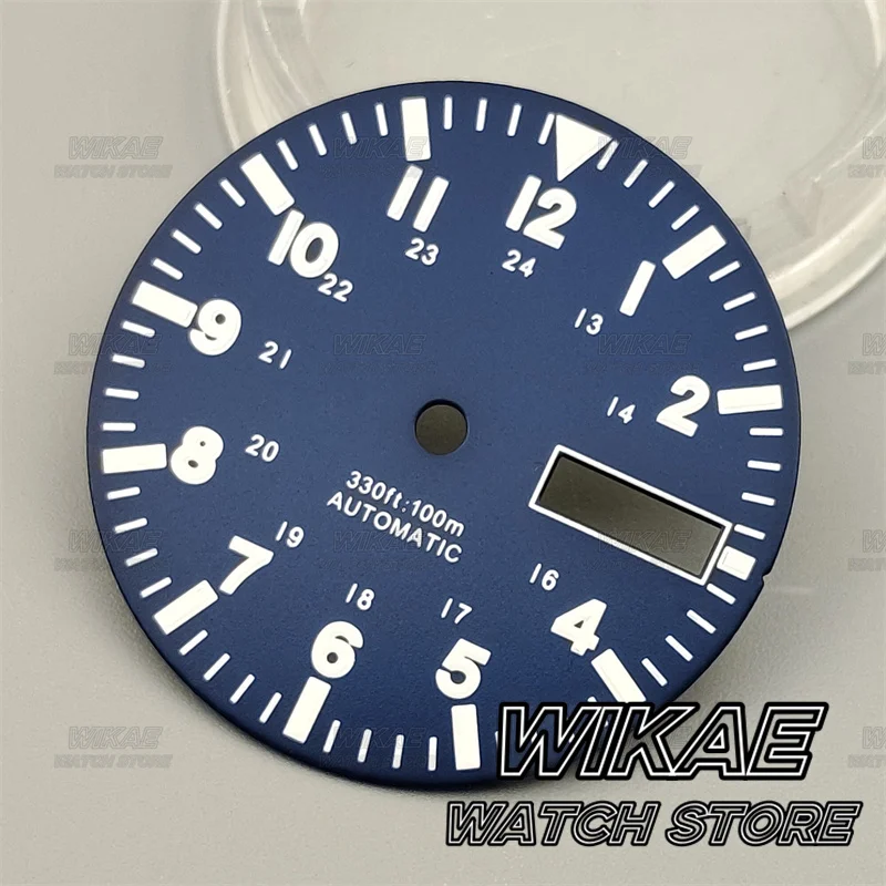 29mm Green Luminous Watch Dial with Multi-Color Options and Dual Date Calendar Window