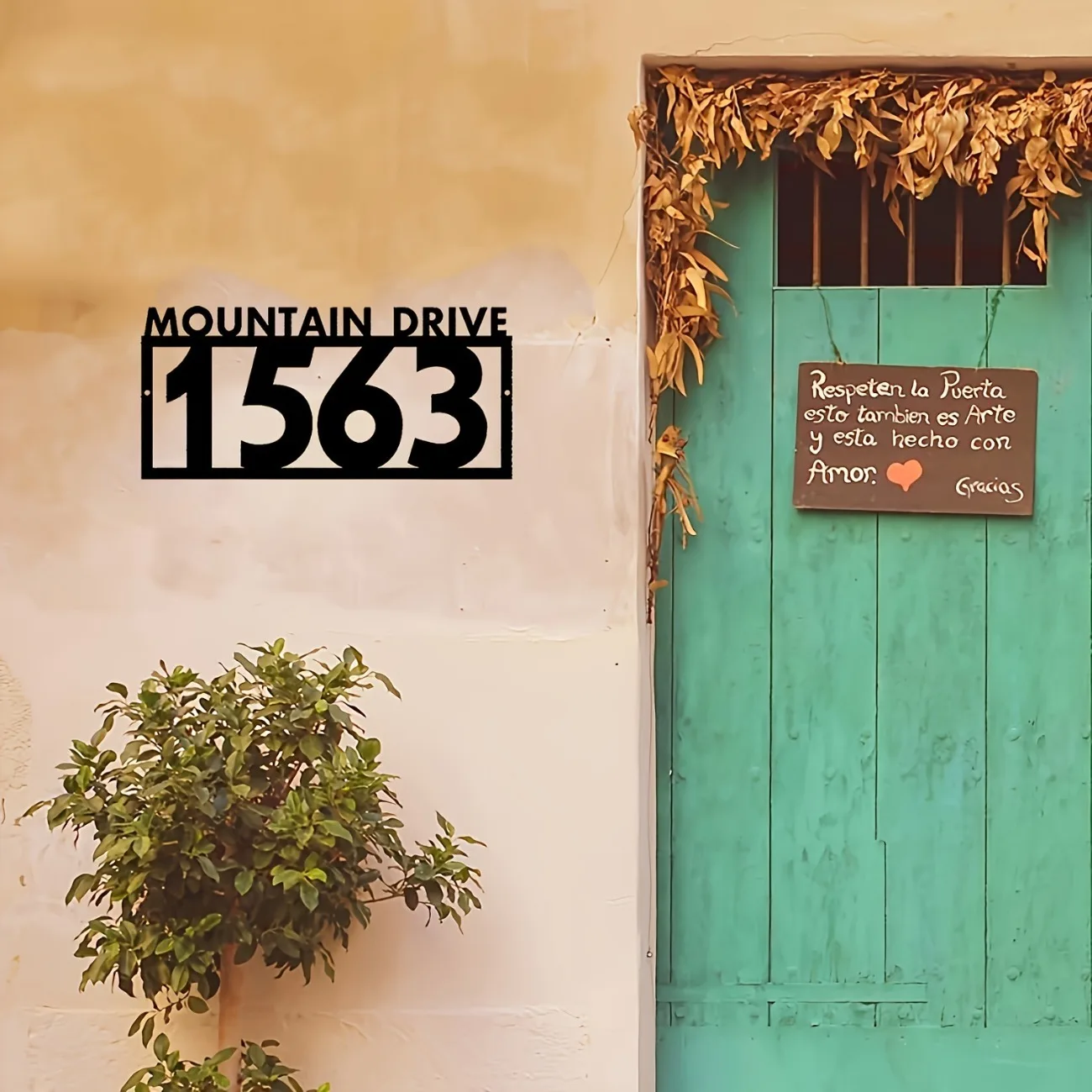 Description Picture 2 of itemCustom Metal Address Sign - Personalized House Number & Street Plaque, Durable Outdoor Wall Mount.