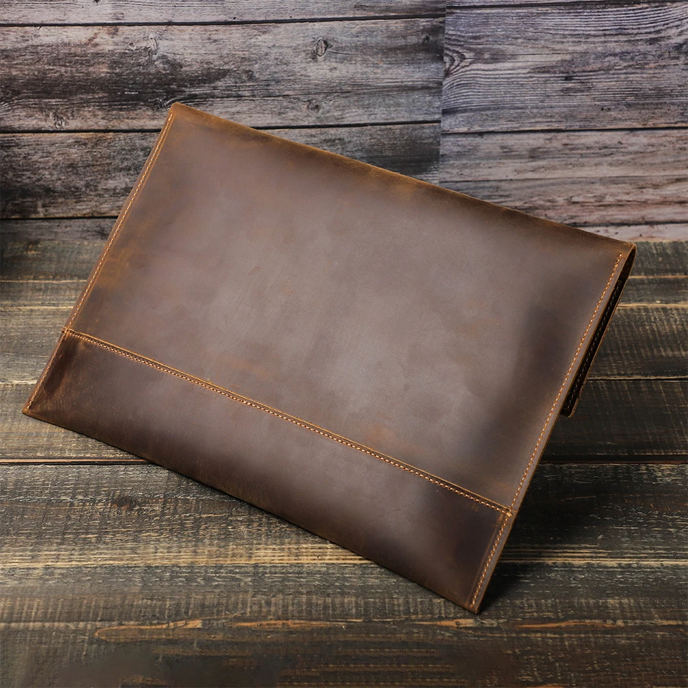 Bolsa de Couro para Laptop de Vaca Estojo para Macbook Air m2 15 Polegada Air 13 m1 Macbook Pro 16 Pro 14 A2442 A2779 A2941a2337 A2338 A2289 - Imagem 3