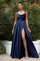 Elegant A Line Long Prom Dress For Women 2024 High Slit Backless Zipper Back Cocktail Party Formal Occasion Dresses Robe Soiree - Image 6