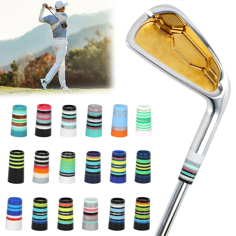 1PC Golfing Tapered Ferrules Fit 1.4x2.45x1.17cm Tapered and Parallel Shafts Colorful Striped Golfing Iron Ferrules