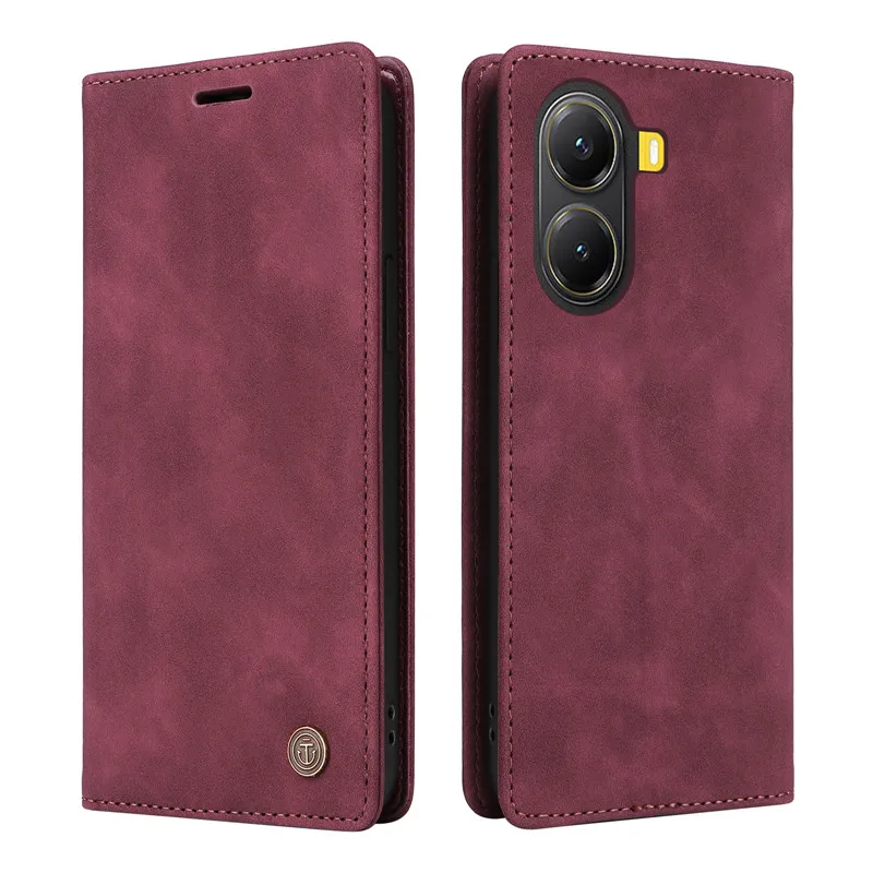 Magnetic Leather Stand Wallet Flip Case - Elegant Protective Phone Cover