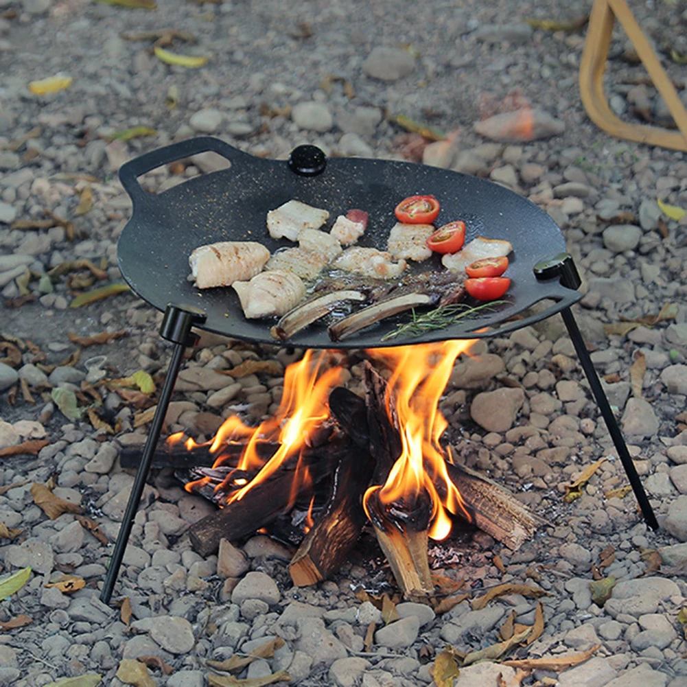 29/33/36cm Grill Induction Cooker Adjustable Bracket Non-stick Barbecue Plate Multi-Purpose Skillet Tray Fry Pans Picnic