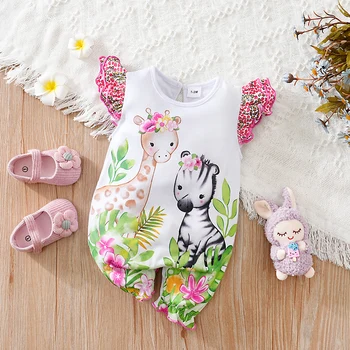 Deer Print Baby Jumpsuit 1