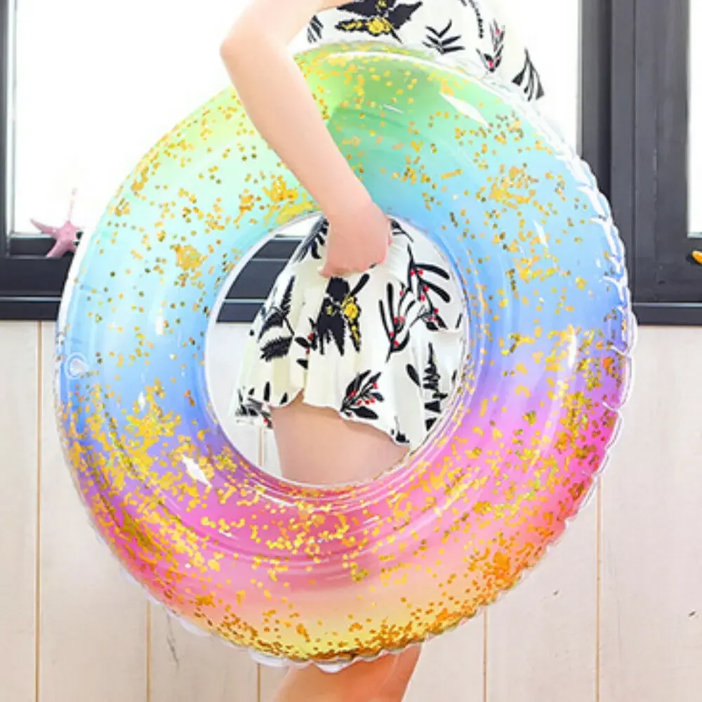 Swimming Rings Glitter Pool Foats  Adult Children Inflatable Pool Tube Float Water Toy Swim Laps Summer Swimming Pool Beach Toys 2