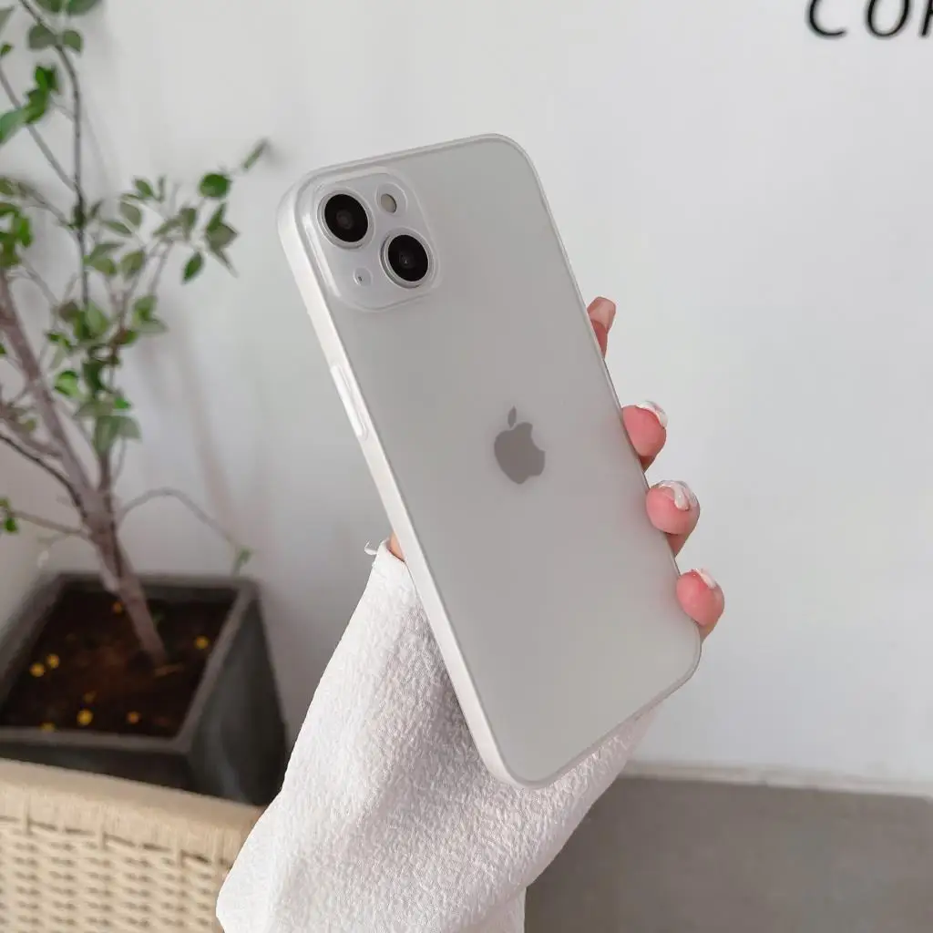 thumbnail image 1 of Funda de teléfono ultradelgada, suave, transparente y mate para iPhone 15, 16 Pro Max, i 14 Plus, 11, 13, 12 Mini, transparente, color morado oscuro, 1 of 5