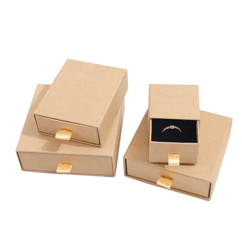 

Paper Jewelry Gift Box Small Jewerly Packaging Travel Accessories for Necklace Jewellery Organizer Drawer Cardboard Box Custom