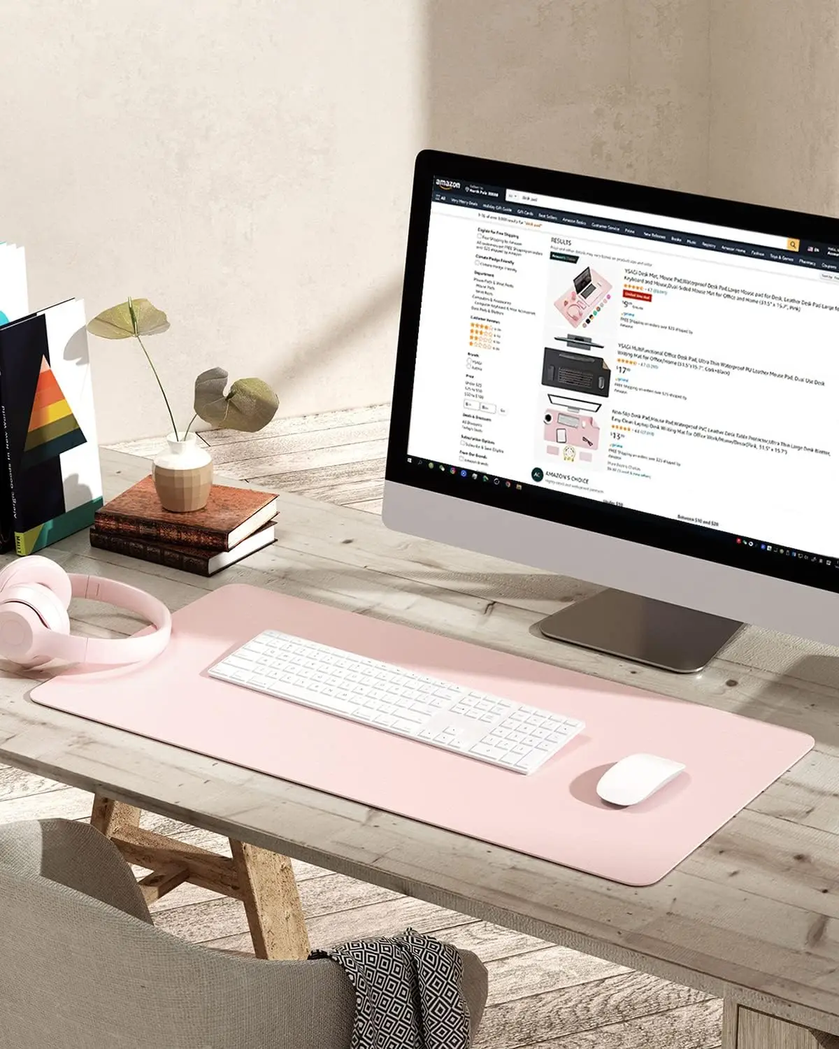 60X35CM Office Desk Pad,Waterproof Leather Desk Table Protector,Easy Clean Laptop Desk Writing Mat for Office Work/Home/Decor 2