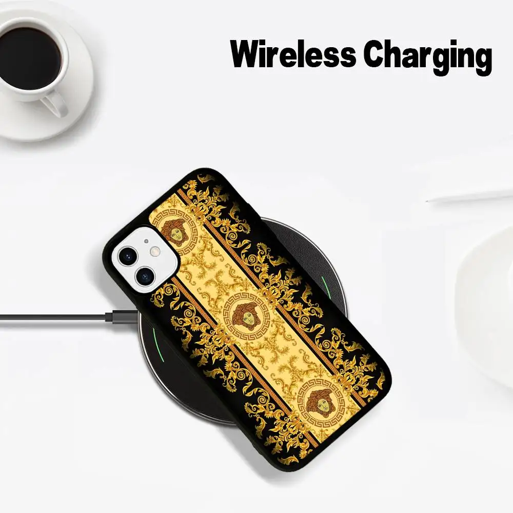 Luxury V-Versace Designer Phone Case with MagSafe Compatibility