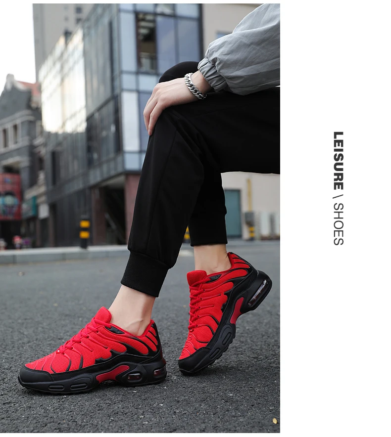 Supnumu Comfortable Air Cushion Men Sneakers Outdoor Walking Heightened Red Running Shoes for Men Max Size 47 Zapatos De Hombre