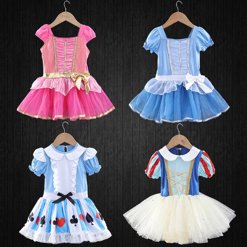 

Summer Style 2022 Cosplay Kids Alice Princess Dress Halloween Children Birthday Girls Tulle Dance Ballet Party Mini Tutu Dress