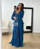 112711-8845ba.jpg Robe Maxi élégante pour femmes, à volants, manches longues, ajourée, robes de soirée, Chic, vert, bleu, violet, nouveau, vacances d'été