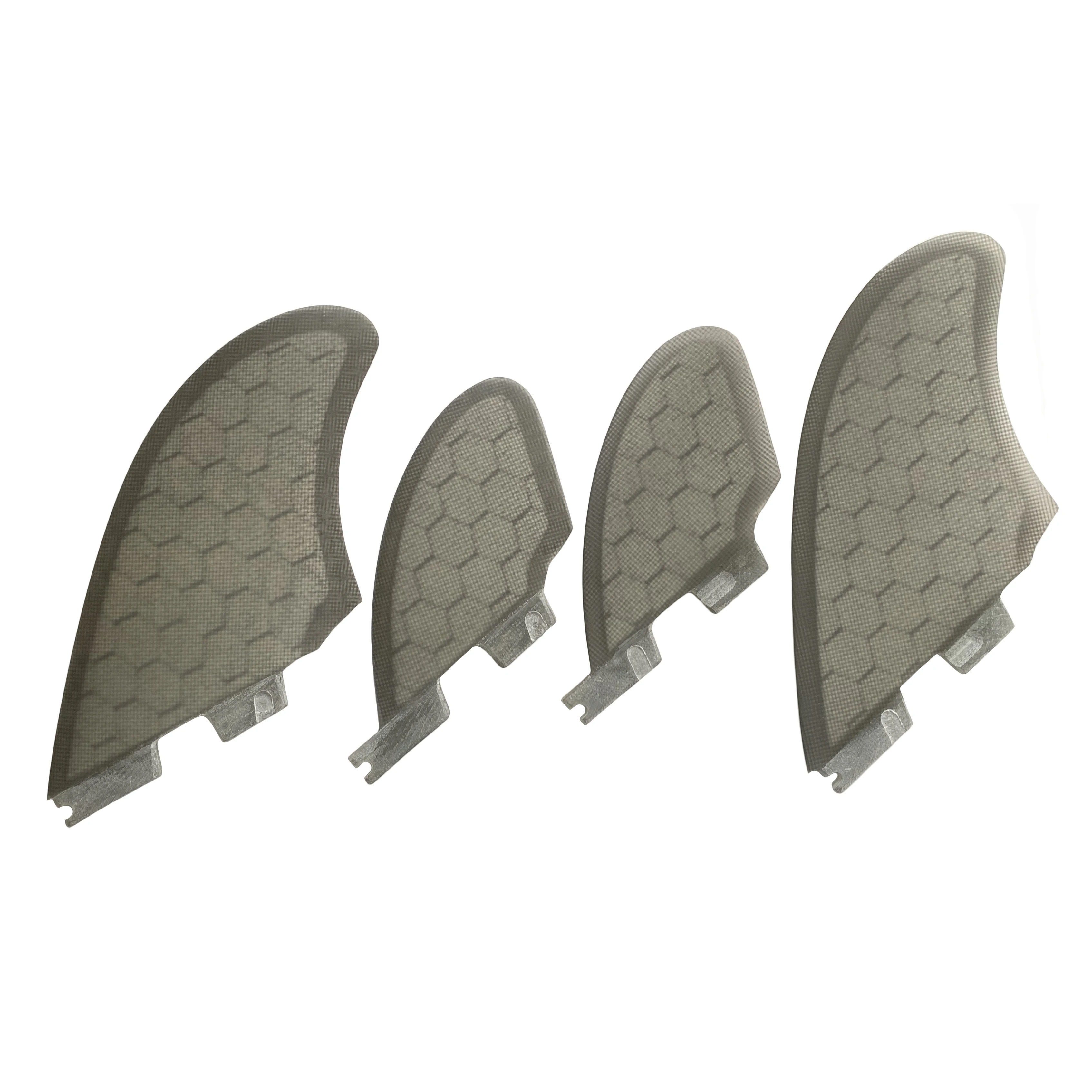 Surfboard Fins RISECE FCS 2 Honeycomb Quad Surfboard Fin Gray Quad Set 4 Pieces Set