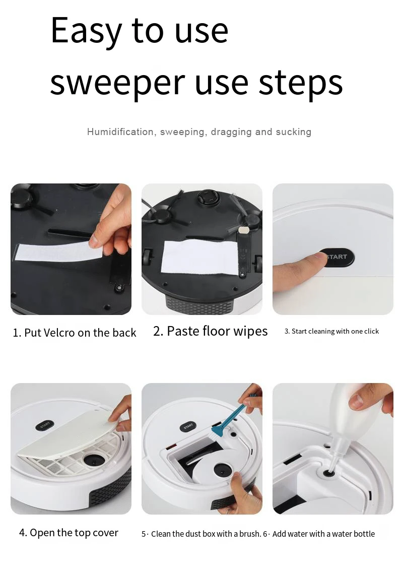 Home wireless Vacuum Cleaner Sweeping Robot Mobile Humidifying Vacuum Cleaner Intelligent Robotic With Humidifier Spray