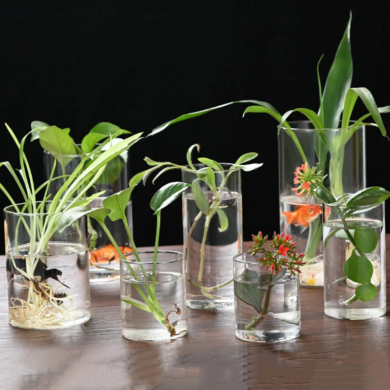6.5x6/8/10/15/18cm Glass Cylinder Vases For Wedding Centerpieces Cylinder Vase Floating Candle Holders For Tealight Home Decor 6