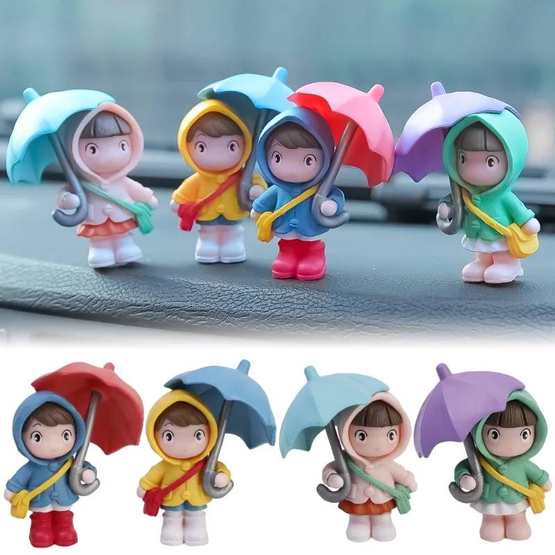 

Cute Umbrella Couple Ornaments Car Central Control Dashboard Decoration Desktop Plastic Doll Small Ornaments Car Accessories
