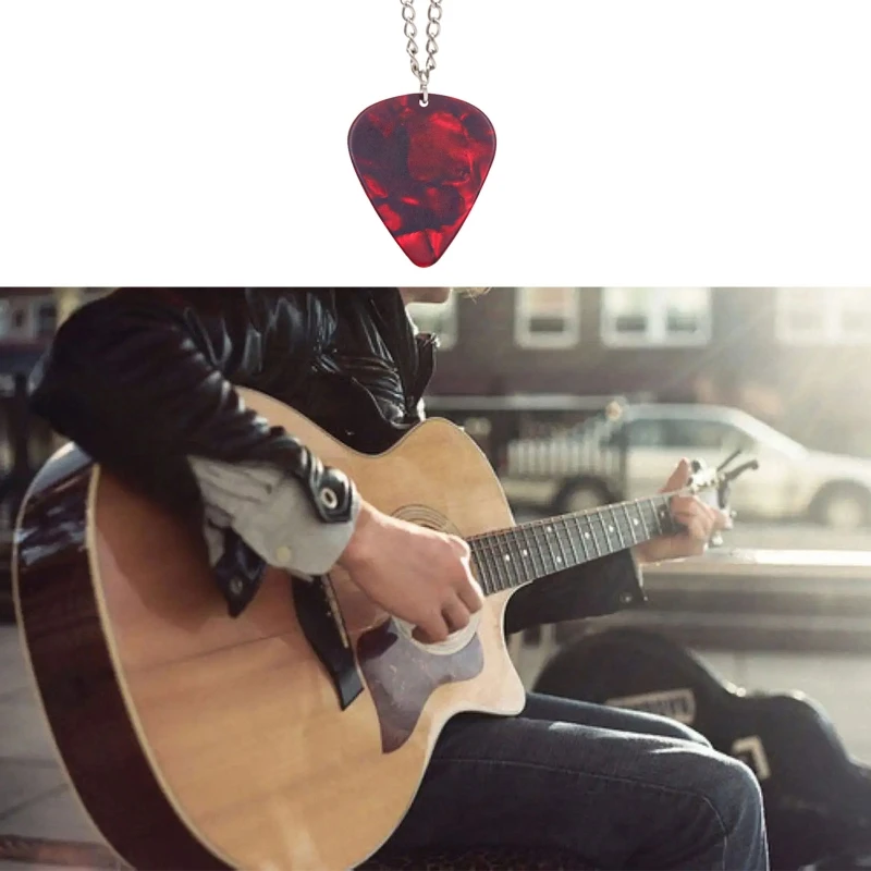 Explosion Unique Season 4 Eddie Guitar Pick Necklace Heart-Shaped Ruby Pendant Birthday Anniversary Gift 4
