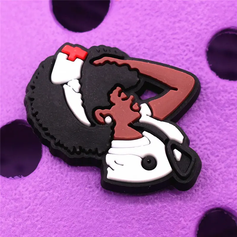 Black Girl Magic Shoe Charms Accessories PVC Support Women Nurses Shoes Buckle Decoration Fit Kids Party X-mas Gifts