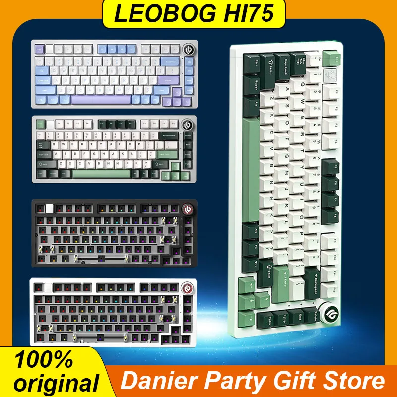 

LEOBOG Hi75, алюминиевый комплект Tuo Kit, прокладка, горячая пробка, индивидуальная Механическая игровая клавиатура с одним режимом, игровая машина