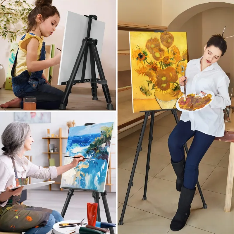 Sketch Easel AngelMark Easy Folding Adjustable Metal Tripod with Bag For Table-Top/Floor Paint