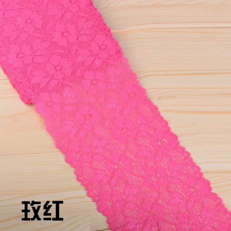 Embroidered White Lace Trim Ribbon - 16cm Wide Fabric for DIY Crafts and Garment Accessories