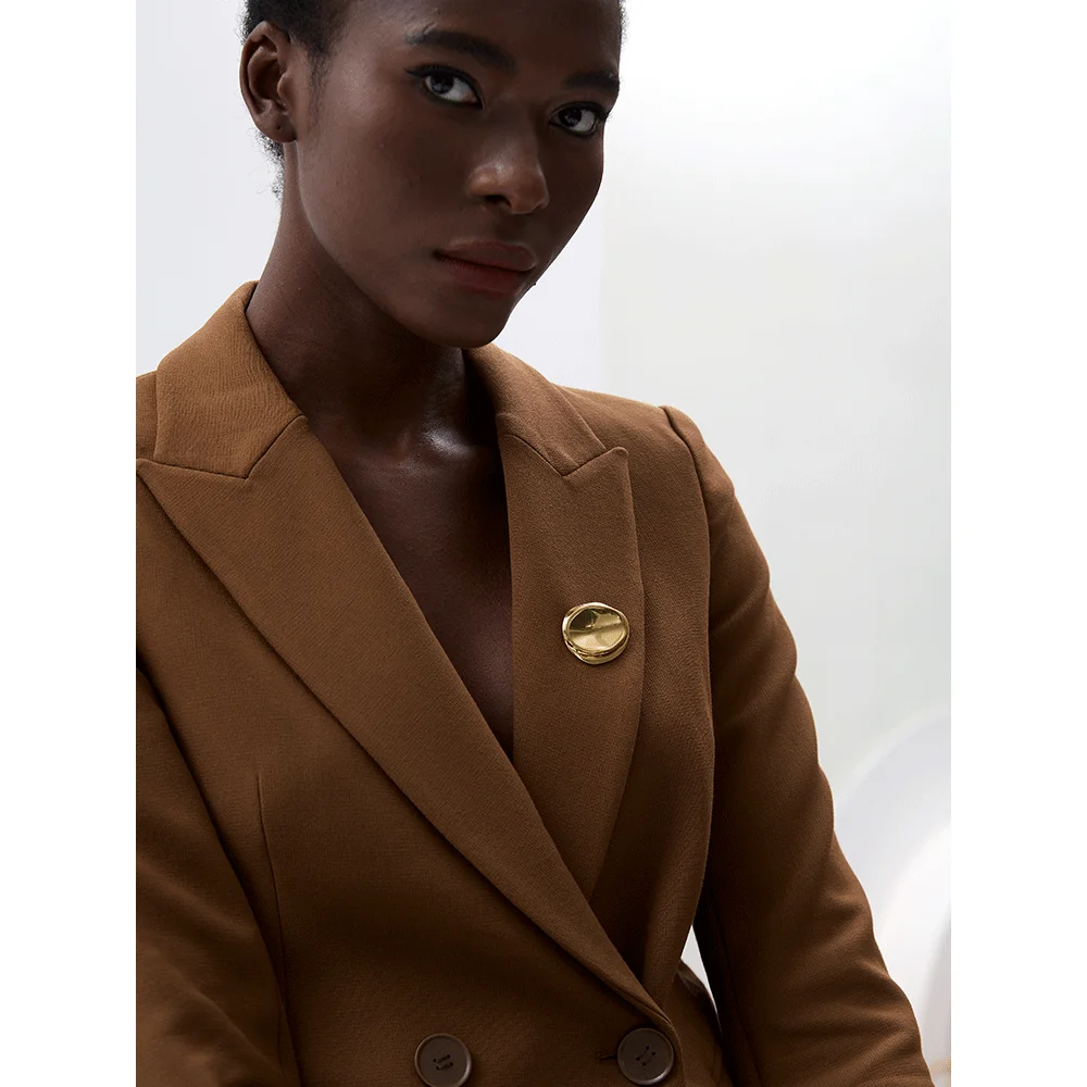Yhpup Jewelry Round Minimalist Brooches for Unisex Waterproof