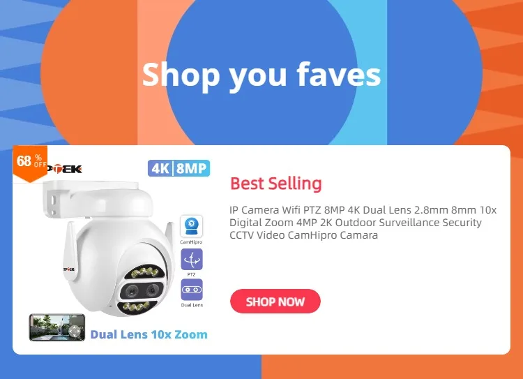 8MP 4K IP Camera Wifi Wireless 5MP AI Human Detect iCSee CCTV Bullet Outdoor Surveillance Security Protection Video Camera Cam