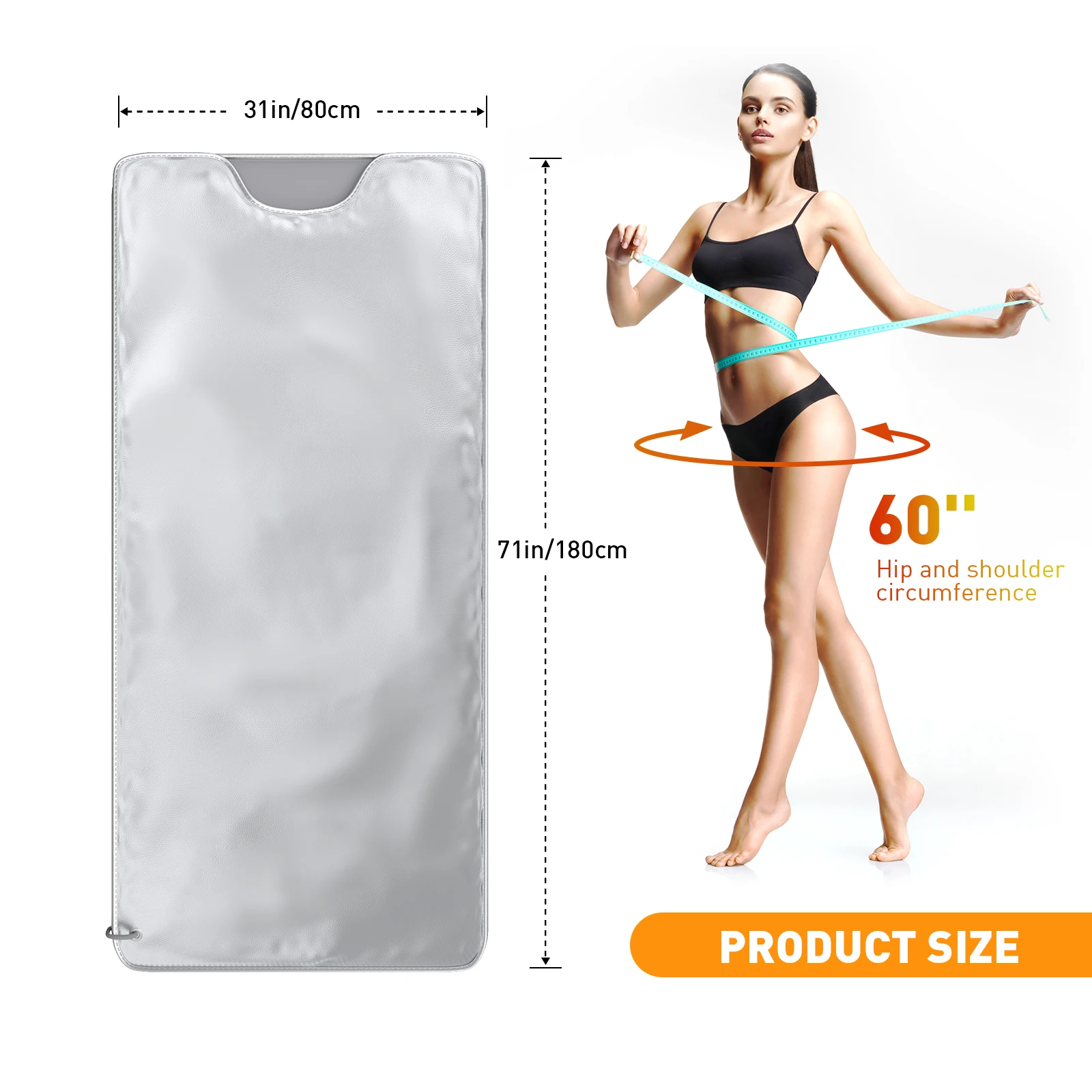 Fat Burning Sauna Blanket Sweating Weight Loss Electric Heating Sauna Detox Slimming Fitness for Women 180*80cm images - 6