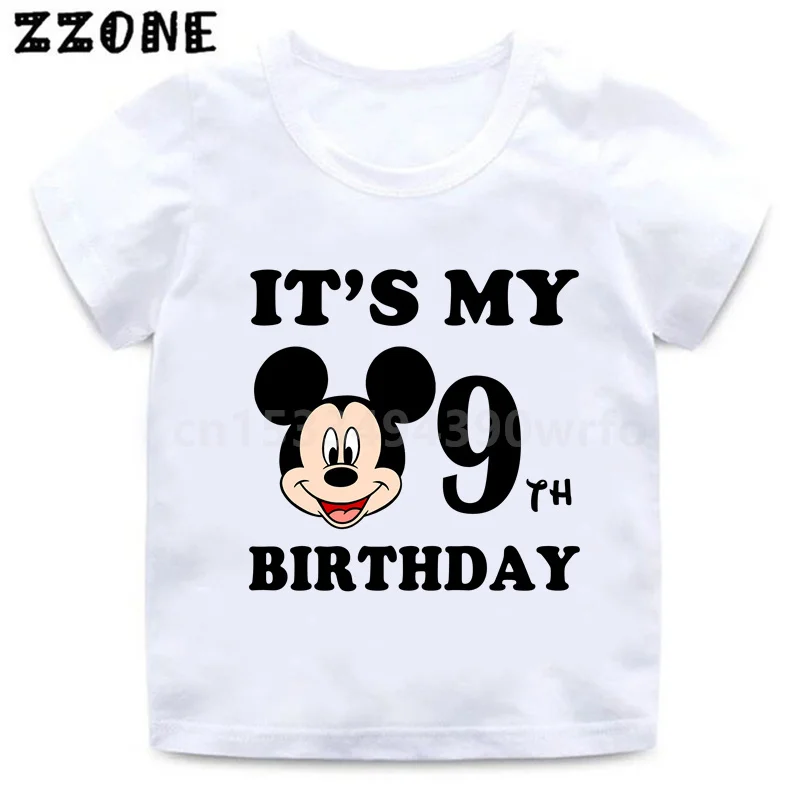 children's age t shirt	 Disney Mickey Mouse Graphic Kids Clothes It's My 1 2 3 4 5 6 7 8 9 Years Birthday Boys Girls T shirt Cute Baby Children T-Shirts t-shirt for kid girl Tops & Tees