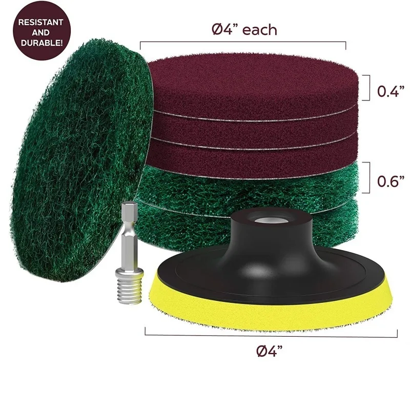240 Grit Hook Loop Scrub Pads Uxcell 5 Inch 240 Grit Scrub Pads 5-Pack - Hook & Loop Power Brush Cleaning Pads 240 Grit Cleaning Brushes