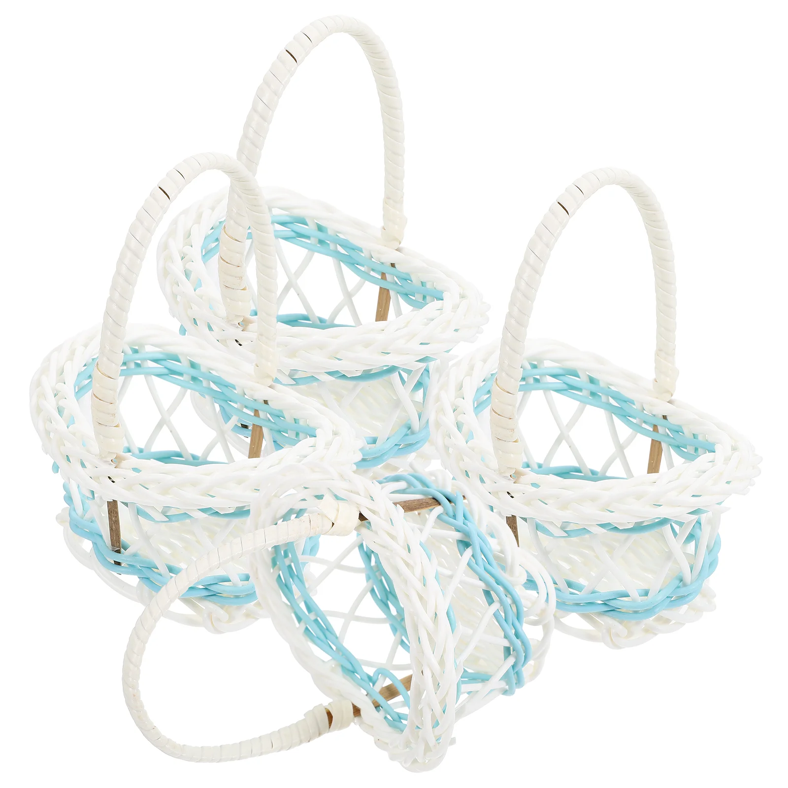 

Mini Woven Flower Basket Baskets Micro Landscape Ornament Storage Plastic Scene