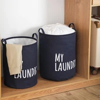 Home Laundry Basket Linen Cotton Foldable Laundry Hamper Waterproof Clothes Toys Organizer High Capacity Bathroom Storage Basket 4