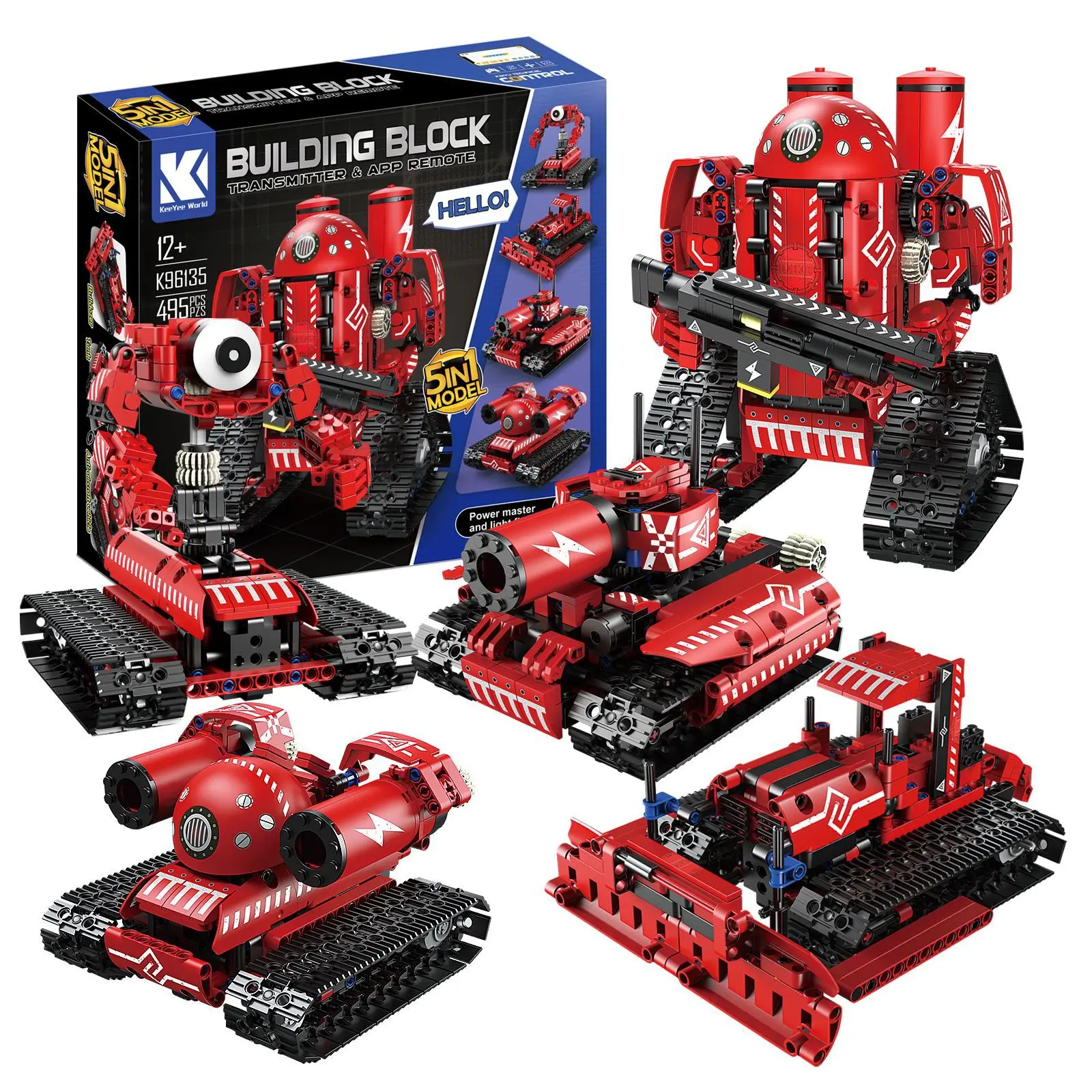 

Technical K96135 Intelligent Robot APP Remote Control Bricks Building Blocks Programming Toys For Kids Gift Educational diy Sets