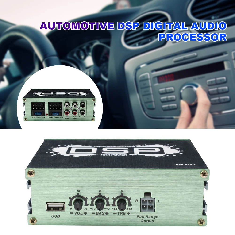 DSP Car Power Amplifier 6-Channel Output DSP Car Equalizer Navigation Sound Quality Enhancement Effect for Car Audio Enhancement