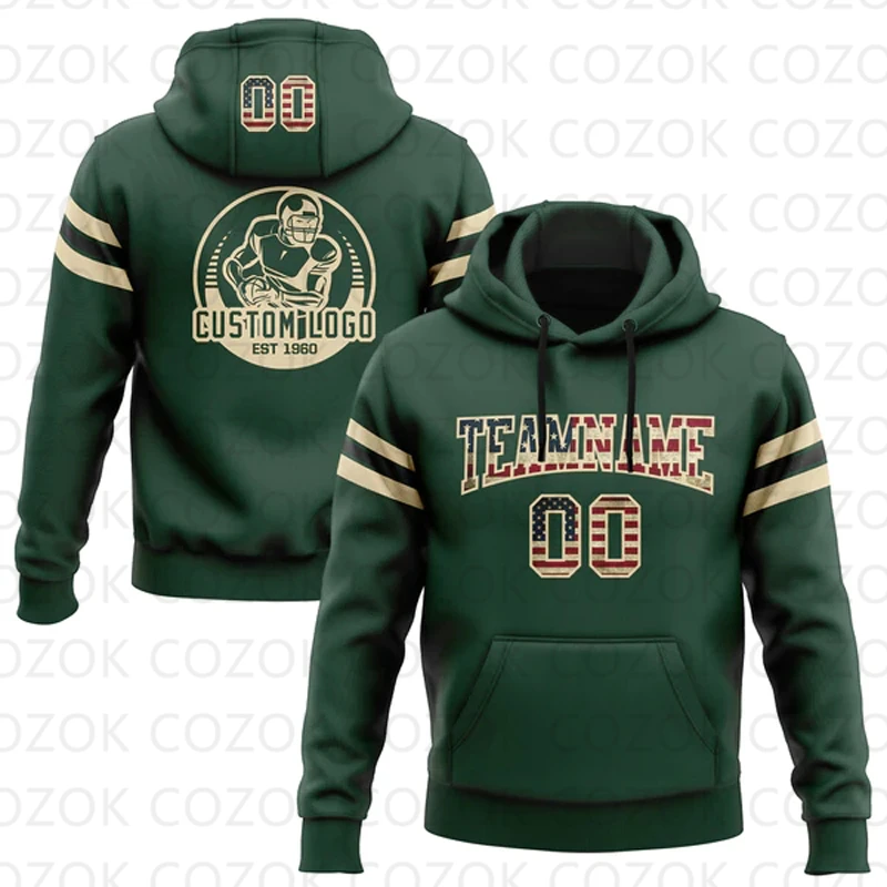 Customized Hoodie Green Colour Jersey 3D Printed  Unisex Pullovers Hoodie Casual Sweatshirts