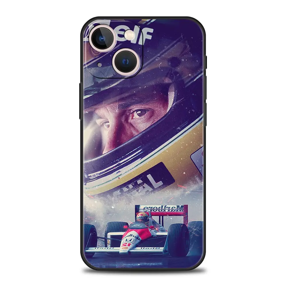 Ayrton Senna F1 Soft Black Phone Case Cover