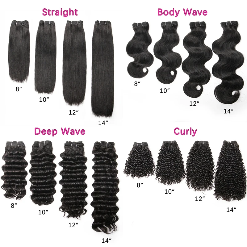 Deep Wave Bundles With Closure Human Hair 4 Bundles With Closure Remy Brazilian Hair Weave 8-14 Inch