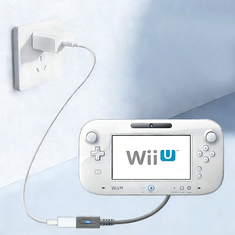 Wii U 콘솔용 12cm Type-C 45W PD 충전 케이블(파란색 LED 표시등 포함) USB C 전원 공급 코드
