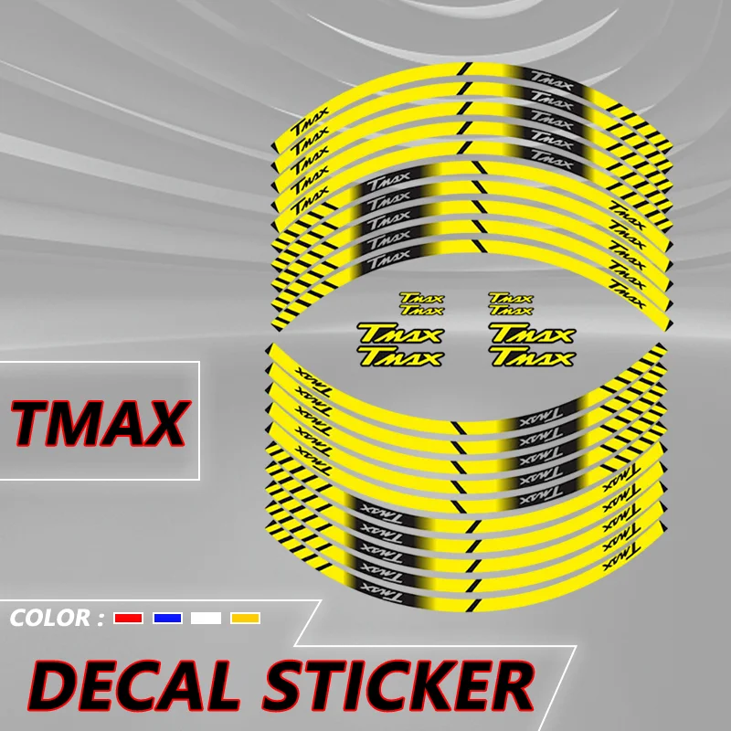 For YAMAHA TMAX 500 530 560 TMAX530 DX/SX TMAX560 TECHMAX Motorcycle Stickers Front Rear Reflective Wheel Stripes Sticker Decal