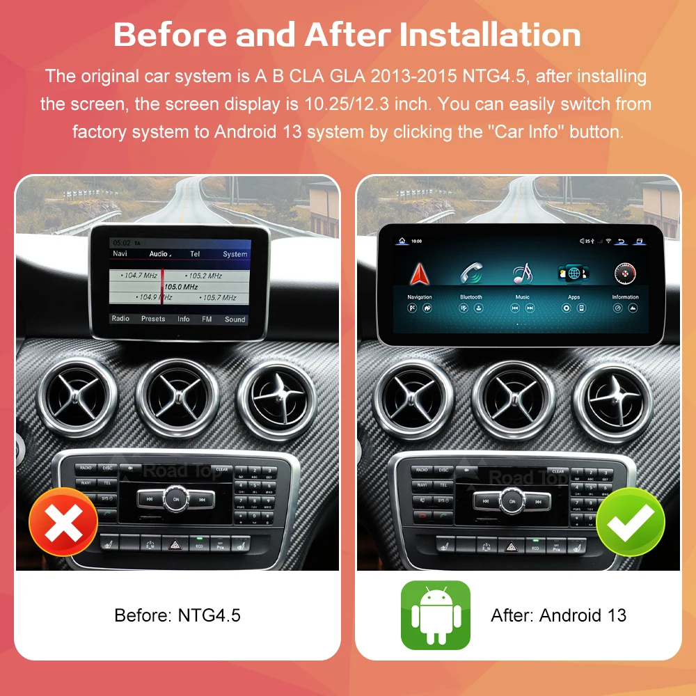 ޸  A B CLA GLA Ŭ W246 2013-2015 ڵ  Ƽ̵ ÷̾, ȵ̵ 13 ġ ũ, GPS 4G 
